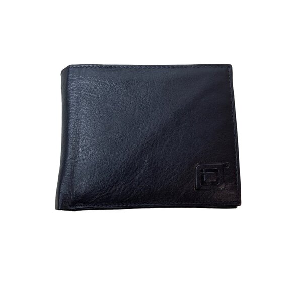 Identity Men's Black Leather Stronghold RFID Blocking Secure Wallet Sz S -NWT - Picture 1 of 10